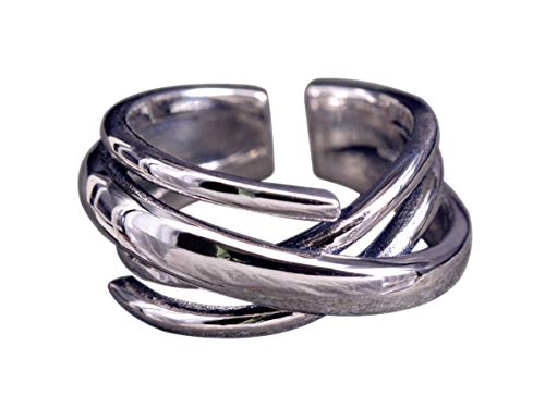 NicoWerk Damen Silberring Gewickelt aus 925 Sterling Silber Breit Glatt Schlicht Durchbrochen Verstellbar Offen SRI454 NicoWerk Damen Silberring Gewickelt aus 925 Sterling Silber Breit Glatt Schlicht Durchbrochen Verstellbar Offen SRI454 von NicoWerk