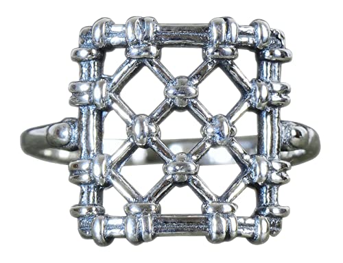 NicoWerk Damen Silberring Gitter aus 925 Sterling Silber Breit Vintage Durchbrochen Eckig Retro Verspielt Auffällig Ausgefallen Verstellbar SRI860 NicoWerk Damen Silberring Gitter aus 925 Sterling Silber Breit Vintage Durchbrochen Eckig Retro Verspielt Auffällig Ausgefallen Verstellbar SRI860 von NicoWerk