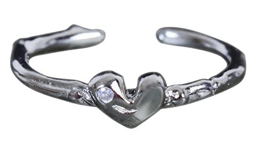 NicoWerk Damen Silberring Herz aus 925 Sterling Silber Zierlich Verspielt Glatt mit Stein Zirkonia Verstellbar Offen SRI882 NicoWerk Damen Silberring Herz aus 925 Sterling Silber Zierlich Verspielt Glatt mit Stein Zirkonia Verstellbar Offen SRI882 von NicoWerk