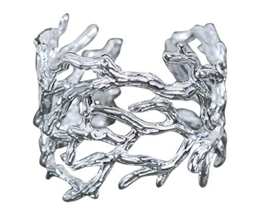 NicoWerk Damen Silberring Ast Koralle aus 925 Sterling Silber Breit Verzweigt Glänzend Durchbrochen Verstellbar Offen SRI773 NicoWerk Damen Silberring Ast Koralle aus 925 Sterling Silber Breit Verzweigt Glänzend Durchbrochen Verstellbar Offen SRI773 von NicoWerk