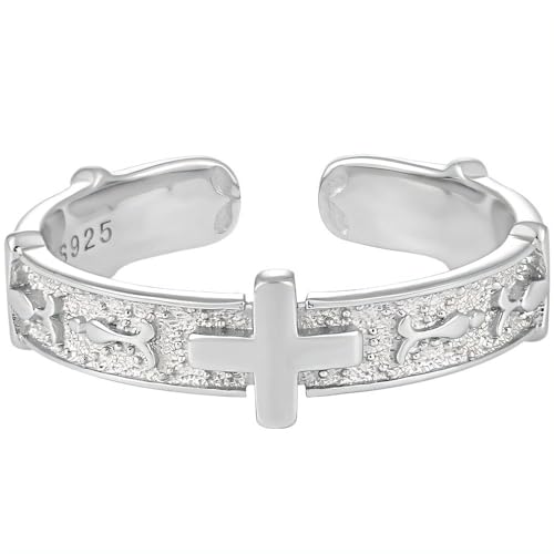 NicoWerk Damen Silberring Kreuz aus 925 Sterling Silber Filigran Ausgefallen Verspielt Glatt mit Struktur Glänzend Bandring Applikation SRI1083 NicoWerk Damen Silberring Kreuz aus 925 Sterling Silber Filigran Ausgefallen Verspielt Glatt mit Struktur Glänzend Bandring Applikation SRI1083 von NicoWerk