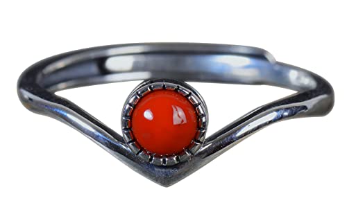 NicoWerk Damen Silberring Rot aus 925 Sterling Silber Schmal Vintage mit Stein Achat Filigran Geschwungen Verstellbar Offen SRI902 NicoWerk Damen Silberring Rot aus 925 Sterling Silber Schmal Vintage mit Stein Achat Filigran Geschwungen Verstellbar Offen SRI902 von NicoWerk