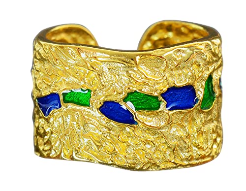 NicoWerk Damen Silberring Rustikal aus 925 Sterling Silber Breit Golden Mosaikartig Bandring mit Struktur Verstellbar Offen SRI656 NicoWerk Damen Silberring Rustikal aus 925 Sterling Silber Breit Golden Mosaikartig Bandring mit Struktur Verstellbar Offen SRI656 von NicoWerk