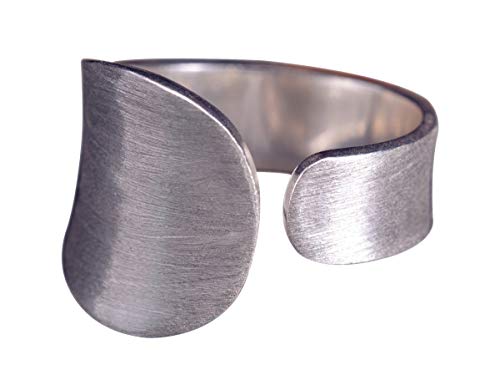 NicoWerk Damen Silberring Schlicht aus 925 Sterling Silber Dezent Oval Gebürstet Matt Verstellbar Offen SRI323 NicoWerk Damen Silberring Schlicht aus 925 Sterling Silber Dezent Oval Gebürstet Matt Verstellbar Offen SRI323 von NicoWerk
