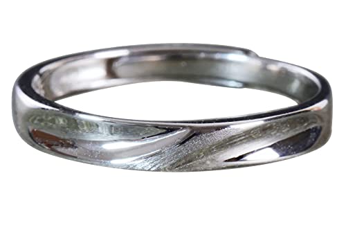 NicoWerk Damen Silberring Schlicht aus 925 Sterling Silber Schmal Glatt Gebürstet Bandring Kräuselung Verstellbar Offen SRI695 NicoWerk Damen Silberring Schlicht aus 925 Sterling Silber Schmal Glatt Gebürstet Bandring Kräuselung Verstellbar Offen SRI695 von NicoWerk