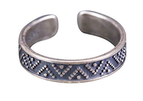 NicoWerk Damen Silberring Schlicht aus 925 Sterling Silber Schmal Vintage Geschwärzt mit Muster Verstellbar Offen SRI564 NicoWerk Damen Silberring Schlicht aus 925 Sterling Silber Schmal Vintage Geschwärzt mit Muster Verstellbar Offen SRI564 von NicoWerk
