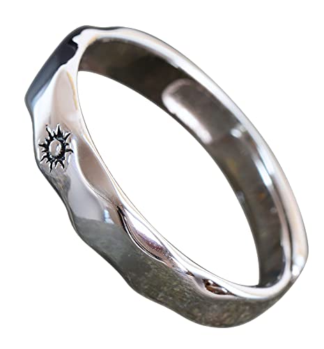 NicoWerk Damen Silberring Sonne aus 925 Sterling Silber Gewellt Glänzend Schlicht Bandring Glatt Verstellbar Offen SRI670 NicoWerk Damen Silberring Sonne aus 925 Sterling Silber Gewellt Glänzend Schlicht Bandring Glatt Verstellbar Offen SRI670 von NicoWerk