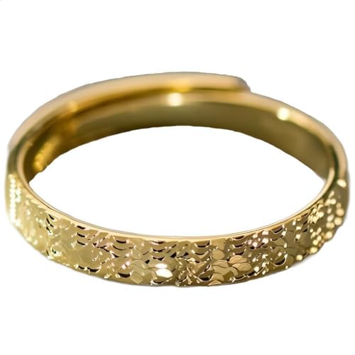 NicoWerk Damen Silberring Struktur aus 925 Sterling Silber Schlicht Glatt Glänzend Bandring Gehämmert Vergoldet Verstellbar Offen SRI1103 NicoWerk Damen Silberring Struktur aus 925 Sterling Silber Schlicht Glatt Glänzend Bandring Gehämmert Vergoldet Verstellbar Offen SRI1103 von NicoWerk