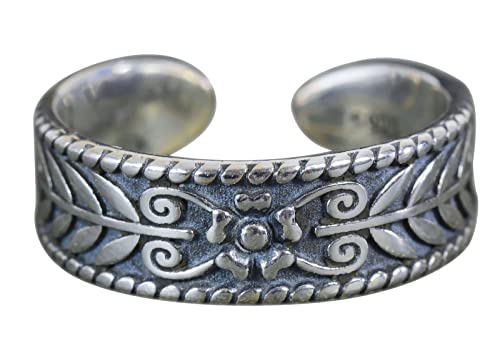 NicoWerk Damen Silberring Vintage aus 925 Sterling Silber Geschwärzt Bandring Olivenzweig mit Muster Verstellbar Offen SRI803 NicoWerk Damen Silberring Vintage aus 925 Sterling Silber Geschwärzt Bandring Olivenzweig mit Muster Verstellbar Offen SRI803 von NicoWerk