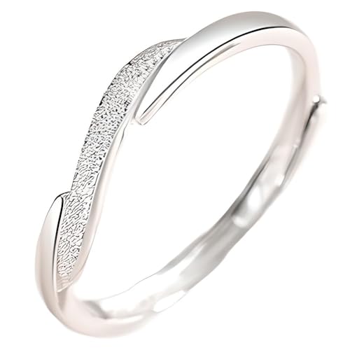 NicoWerk Damen Silberring Welle aus 925 Sterling Silber Schmal Schlicht Filigran Glatt mit Struktur Glänzend Glitzernd Verstellbar Offen SRI1042 NicoWerk Damen Silberring Welle aus 925 Sterling Silber Schmal Schlicht Filigran Glatt mit Struktur Glänzend Glitzernd Verstellbar Offen SRI1042 von NicoWerk
