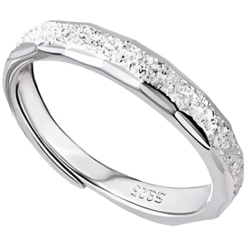 NicoWerk Damen Silberring glitzernd aus 925 Sterling Silber Schmal Filigran Verspielt Eklatant mit Struktur Glänzend Bandring Verstellbar SRI1104 NicoWerk Damen Silberring glitzernd aus 925 Sterling Silber Schmal Filigran Verspielt Eklatant mit Struktur Glänzend Bandring Verstellbar SRI1104 von NicoWerk