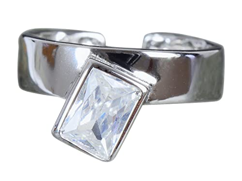 NicoWerk Damen Silberring mit Stein aus 925 Sterling Silber Asymmetrisch Verspielt Edel Glatt Schlicht Zirkonia Verstellbar Offen SRI763 NicoWerk Damen Silberring mit Stein aus 925 Sterling Silber Asymmetrisch Verspielt Edel Glatt Schlicht Zirkonia Verstellbar Offen SRI763 von NicoWerk