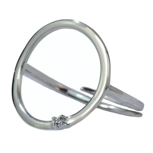 NicoWerk Ring Silber 925 Damen - Eleganter Silberring Damen 925 Silber mit Stein, verstellbar, schlicht und Glänzend - SRI1109 NicoWerk Ring Silber 925 Damen - Eleganter Silberring Damen 925 Silber mit Stein, verstellbar, schlicht und Glänzend - SRI1109 von NicoWerk