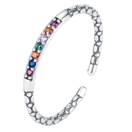 NicoWerk Ring Silber 925 Damen – Filigraner, schmaler Silberring mit buntem Stein, Vintage Struktur, verstellbar und glänzend - SRI1108 NicoWerk Ring Silber 925 Damen – Filigraner, schmaler Silberring mit buntem Stein, Vintage Struktur, verstellbar und glänzend - SRI1108 von NicoWerk