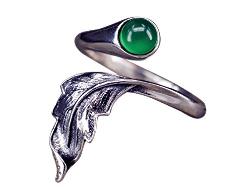 NicoWerk Silberring Feder Vintage Chalcedon Mit stein Grün Ethno Ring Silber 925 Verstellbar Damenringe Damen Schmuck Sterling SRI264 NicoWerk Silberring Feder Vintage Chalcedon Mit stein Grün Ethno Ring Silber 925 Verstellbar Damenringe Damen Schmuck Sterling SRI264 von NicoWerk