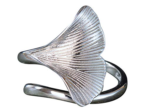 NicoWerk PREMIUM Damen Silberring aus 925 Sterling Silber - Damenring - Verstellbar mit Ginkgo-Blatt Ginko verziert - Designed in Germany - Inkl. Geschenkverpackung - Schmuck - SRI229 NicoWerk PREMIUM Damen Silberring aus 925 Sterling Silber - Damenring - Verstellbar mit Ginkgo-Blatt Ginko verziert - Designed in Germany - Inkl. Geschenkverpackung - Schmuck - SRI229 von NicoWerk
