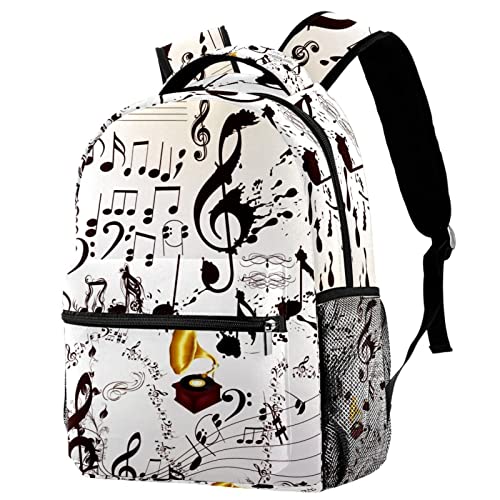 NigelMu Schulrucksack für Mädchen Jungen, Kinderrucksack Leichter Rucksack,Musik Note Drucken von NigelMu