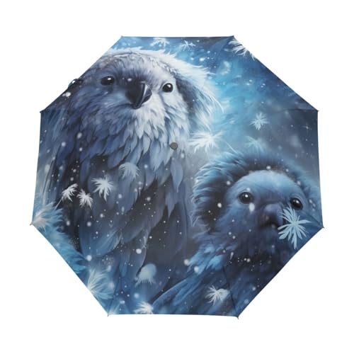 Cartoon Aquarell Koalabär Regenschirm Taschenschirm Kinder Jungen Mädchen UV-Schutz Auf-Zu Automatik Umbrella Verstärkt Winddichte Zusammenklappbar von Niigeu