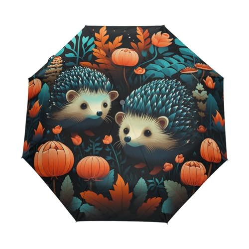 Cartoon Baby Igel Blume Regenschirm Taschenschirm Kinder Jungen Mädchen UV-Schutz Auf-Zu Automatik Umbrella Verstärkt Winddichte Zusammenklappbar von Niigeu