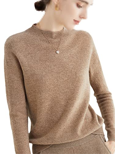 Damen Kaschmir Pullover Casual Loose Knit Sweater Tops Female Inside Jumper, khaki, S von Niiyyjj