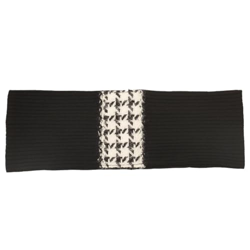 Geripptes Damen-Stirnband, modisch, gestrickt, elastisch, Turban, lässig, Kopfbedeckung, Haarschmuck, Schwarz, Weiß, Schwarz, 1 von Niiyyjj