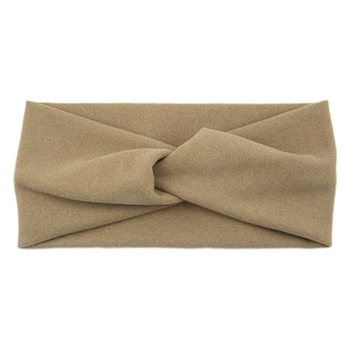 Niiyyjj Breites gestricktes Haarband für Damen, solides Haarband, elastisch, Sport, Yoga, Kopfbedeckung, elastisches Haarband, khaki9 von Niiyyjj