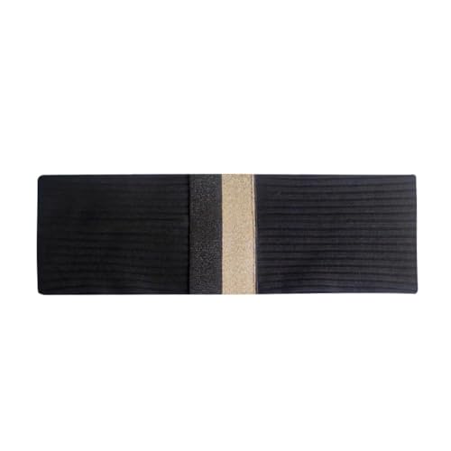 Niiyyjj Damen-Haarband, goldfarben, silberfarben, modisch, weich, elastisch, gerippt, Haarband, Turban, Schwarz, Gold, Schwarz von Niiyyjj