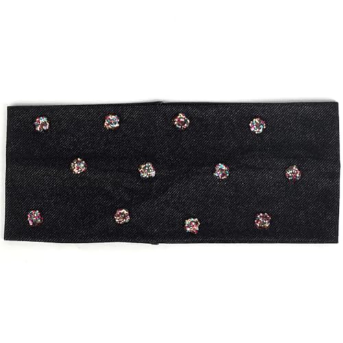 Niiyyjj Damen-Stirnband, Harz, Pailletten, Perlen, Strass, elastisches Haar-Accessoire, Regenbogen-Schwarz, W von Niiyyjj