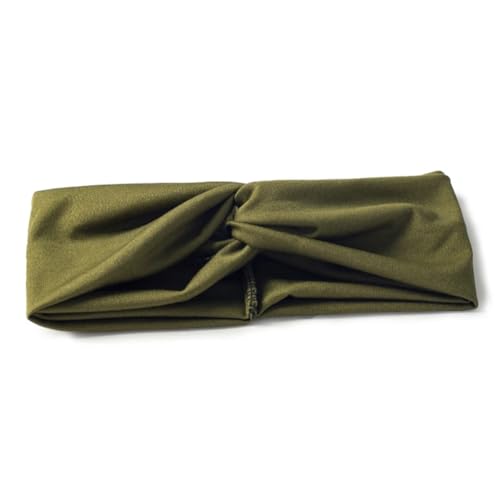 Niiyyjj Einfarbige Turban-Stirnbänder für Damen, elastische Haarbänder, gedrehtes Stirnband, Yoga, Headwrap Spa, Stirnband, Armee-GN von Niiyyjj