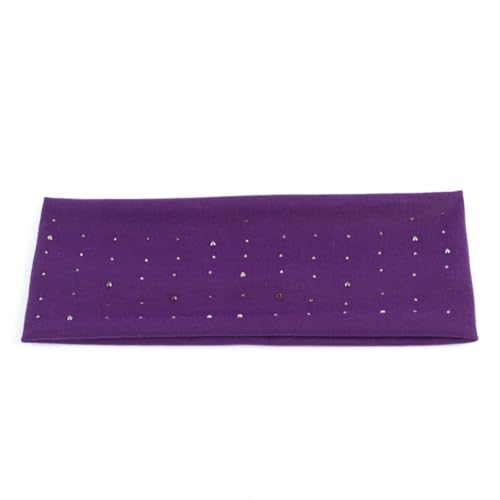 Niiyyjj Elastisches Haarband für Damen, Strass, Sommer, lässig, einfarbig, flach, Violett von Niiyyjj