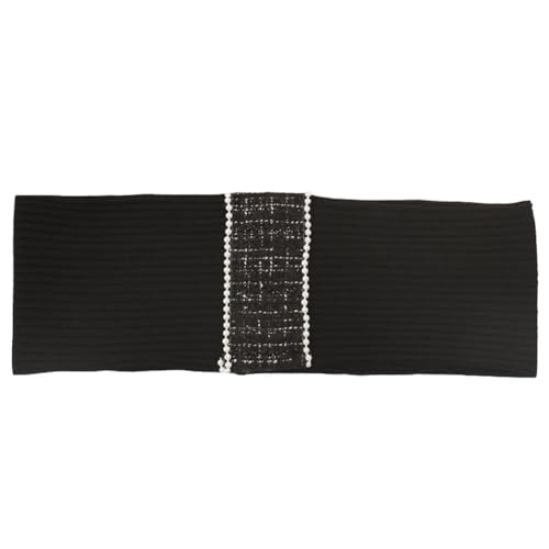 Niiyyjj Geripptes Damen-Stirnband, modisch, gestrickt, elastisch, Turban, lässig, Kopfbedeckung, Haarschmuck, Schwarz, Weiß, Schwarz, 3 von Niiyyjj