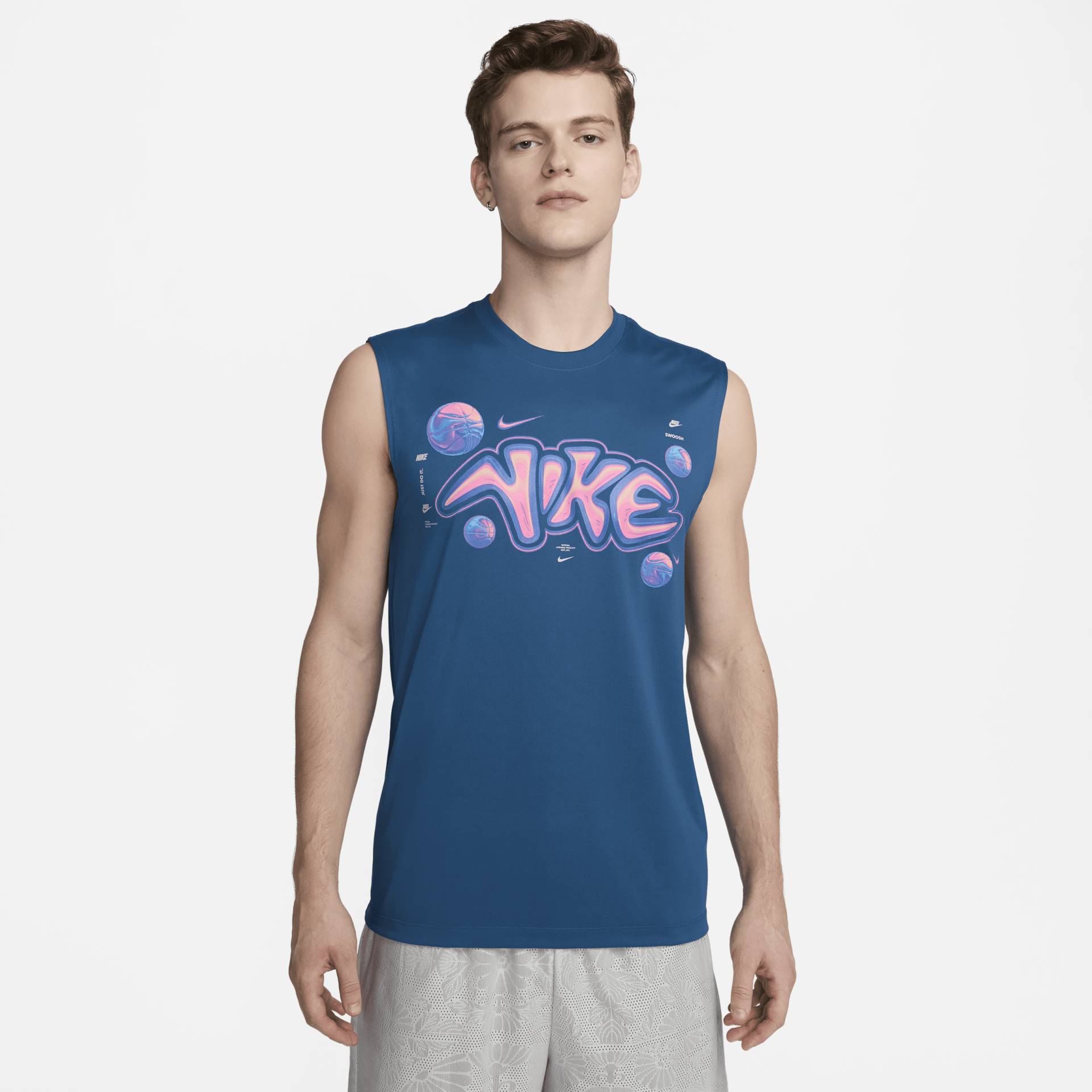 Ärmelloses Dri-FIT-Basketball-T-Shirt für Herren - Blau von Nike