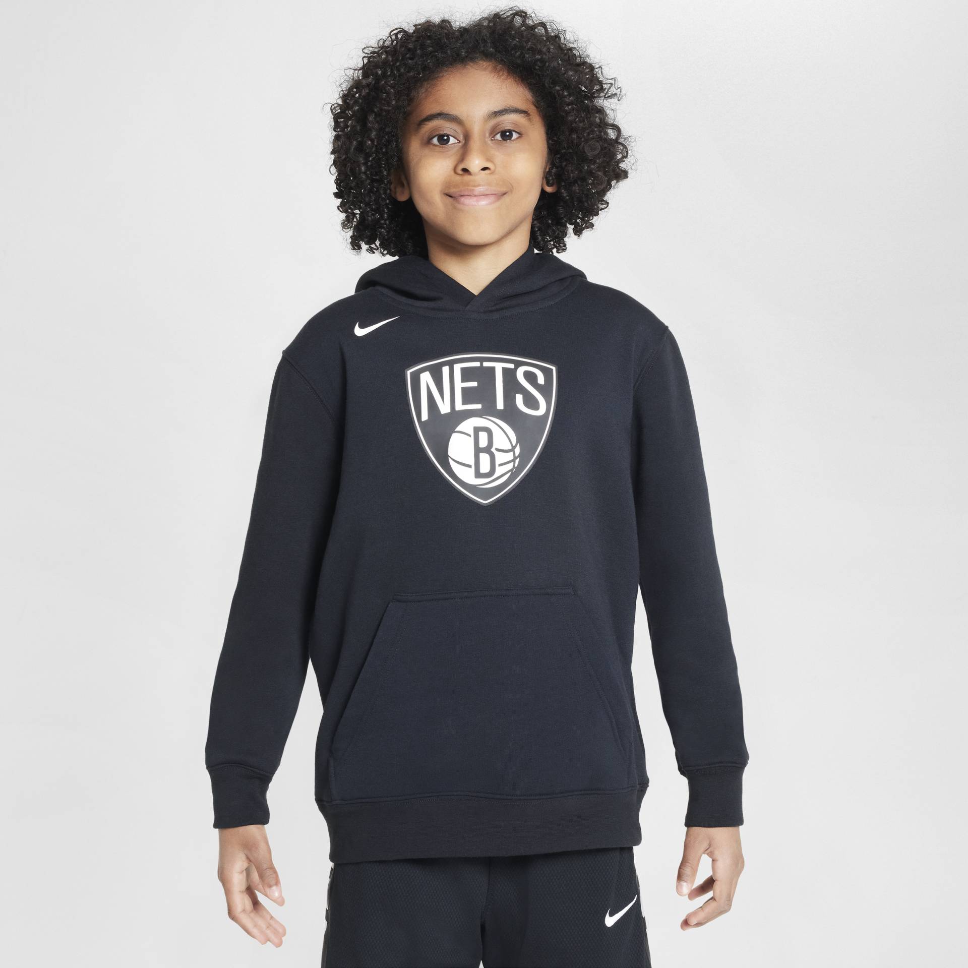 Brooklyn Nets Nike NBA-Fleece-Hoodie für ältere Kinder - Schwarz von Nike