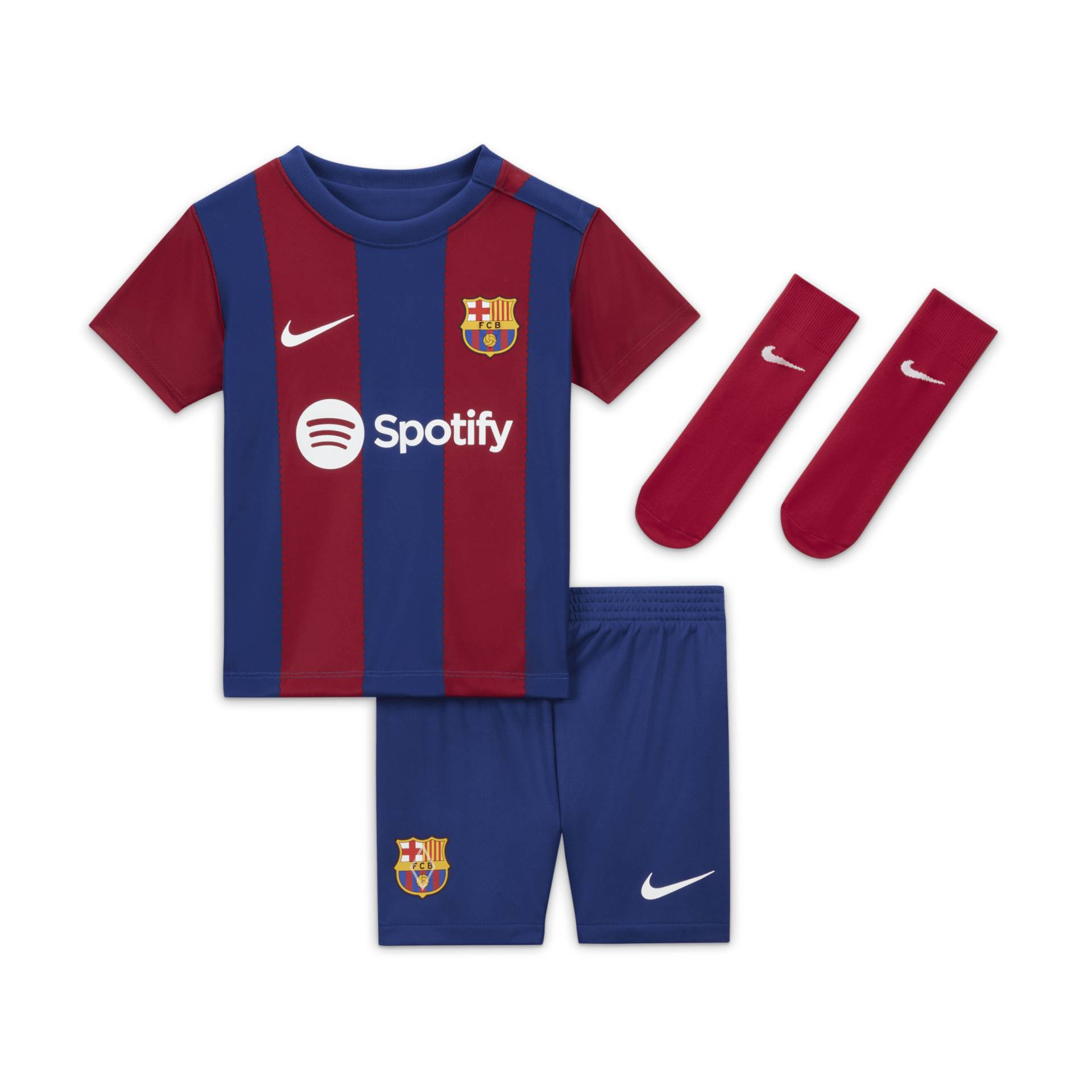 FC Barcelona 2023/24 Home dreiteiliges Nike Dri-FIT-Set für Babys und Kleinkinder - Blau von Nike