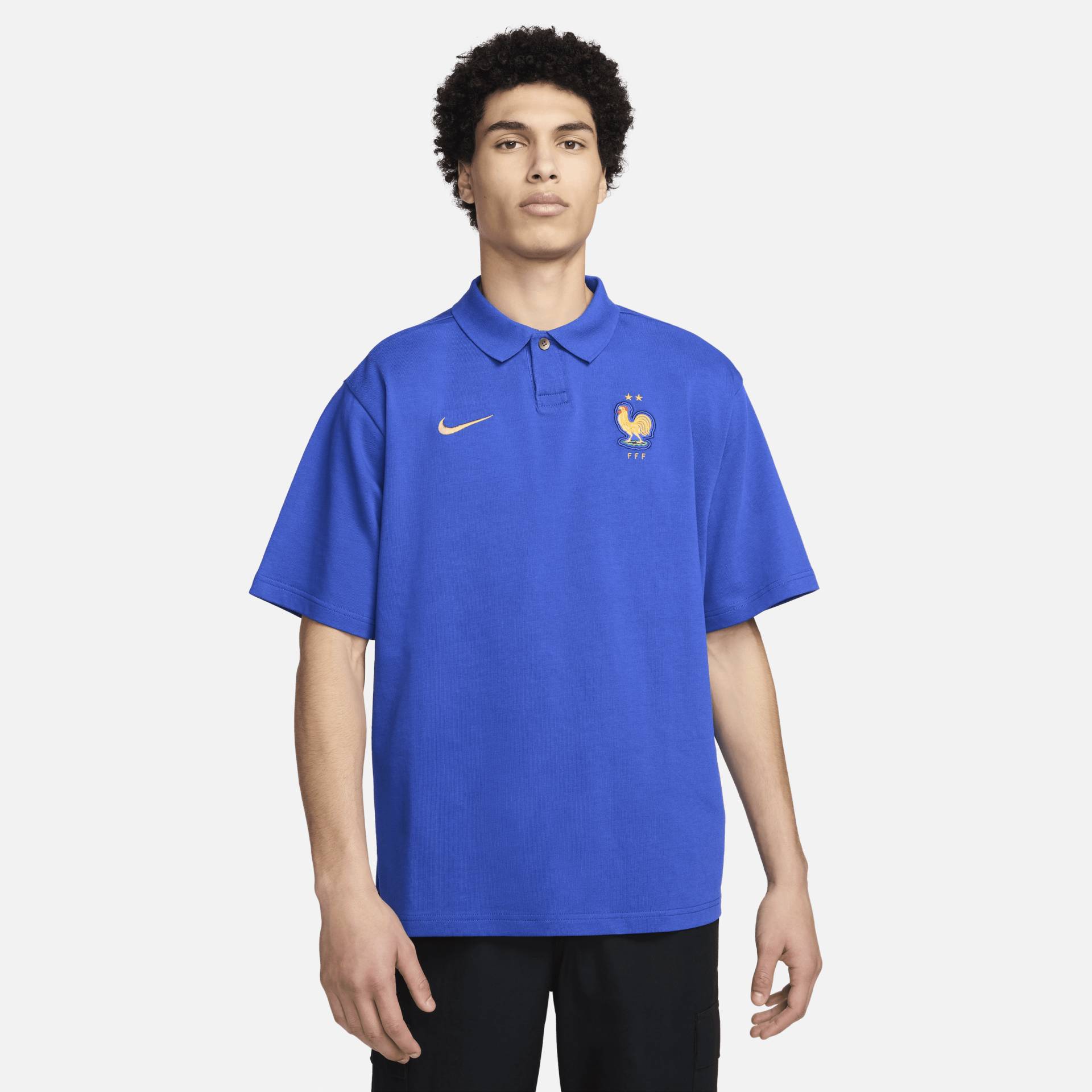 FFF Nike Fußball-Oversize-Poloshirt für Herren - Blau von Nike