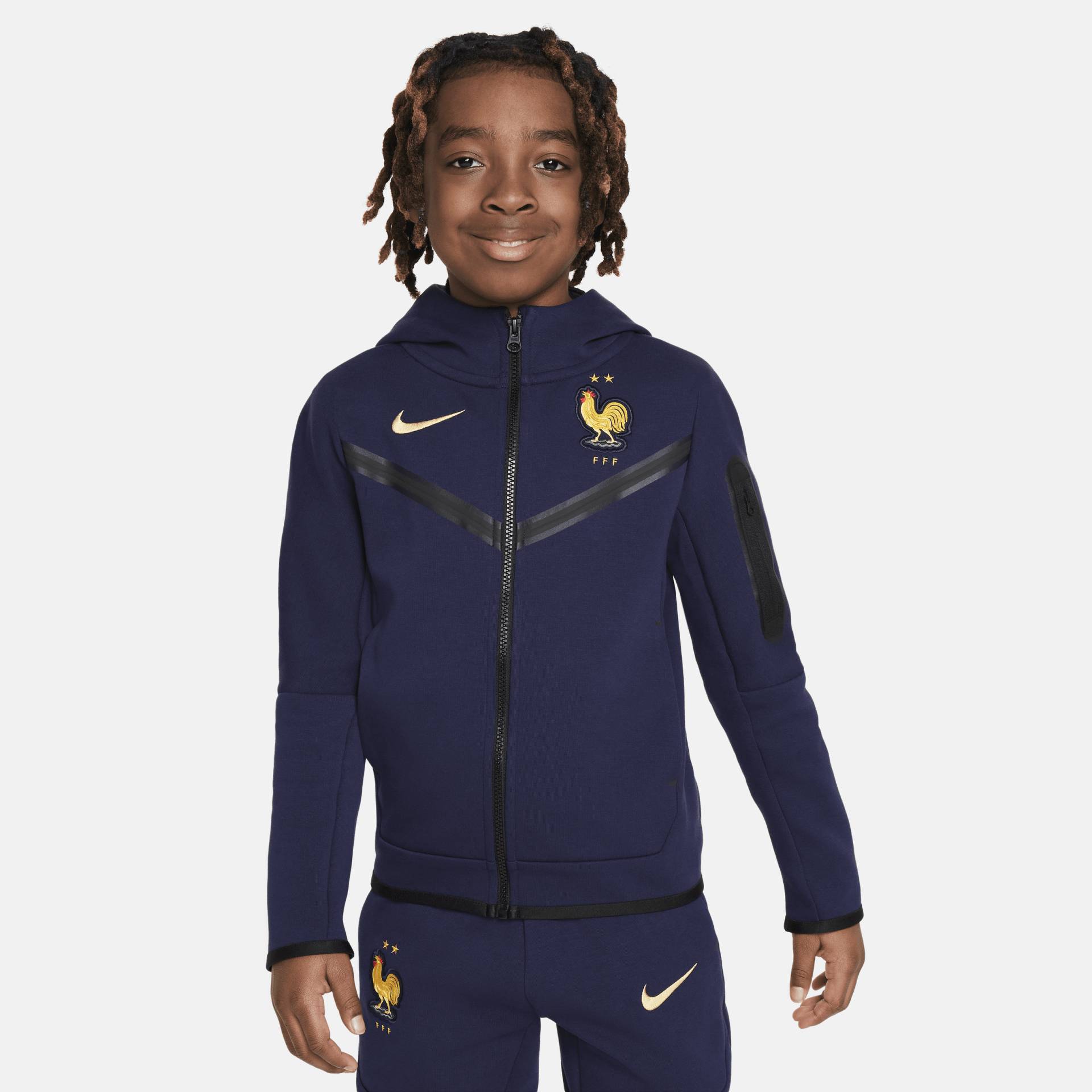 FFF Tech Fleece Nike Fußball-Hoodie mit durchgehendem Reißverschluss für ältere Kinder (Jungen) - Blau von Nike