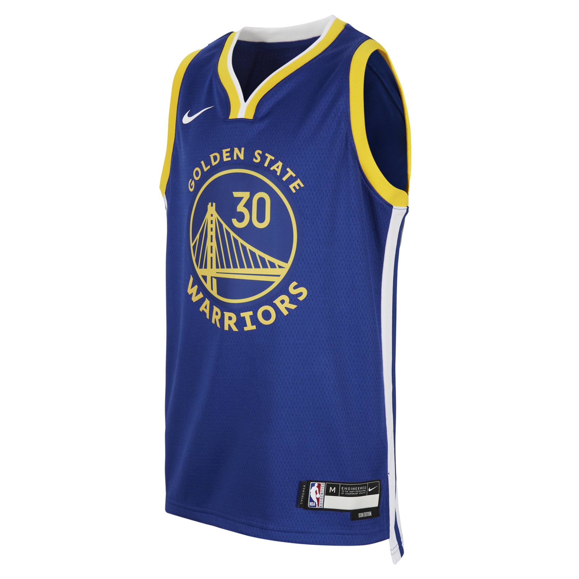 Golden State Warriors Icon Edition 2023/24 Nike NBA Swingman Trikot für ältere Kinder - Blau von Nike