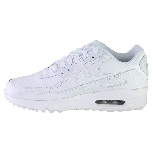 NIKE AIR MAX 90 LTR (GS) Sneaker, White/White-METALLIC Silver-White, 35.5 EU von Nike