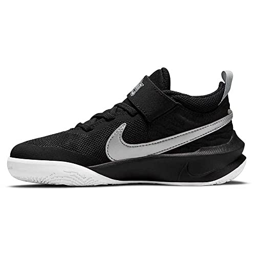 NIKE Unisex Kinder Team Hustle 10 Gs Solid, Black Metallic Silver Volt White, 37.5 EU von Nike