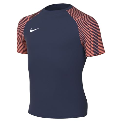 NIKE Unisex Y NK DF Academy JSY SS T-Shirt, Midnight Navy/Hyper Crimson/White, 10-12 Jahre von Nike