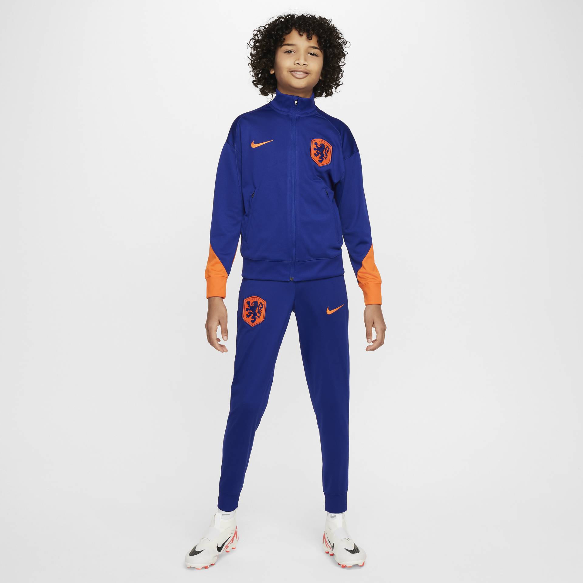 Netherlands Strike Nike Dri-FIT Fußball-Trainingsanzug aus Strickmaterial für ältere Kinder - Blau von Nike