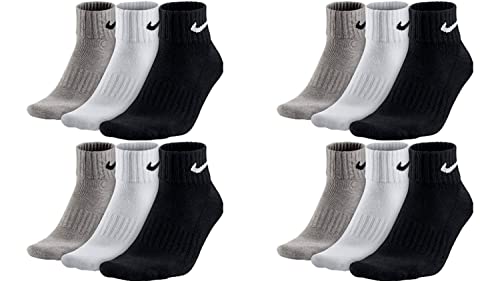 Nike 12 Paar Socken One Quater Socks Herren Damen Kurze Socke Knöchelhoch, Farbcode + Farbe:A48 12 Paar bunt, Größe:42-46 von Nike