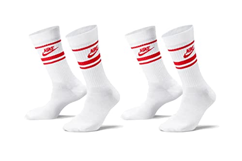 Nike 6 Paar Everyday Essential Tennissocken Socken Sportsocken Unisex DX5089, Farbe:2x Weiss - Rot, Socken Neu:46-50 von Nike