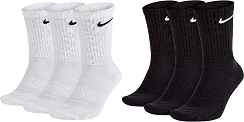 Nike 6 Paar Socken Herren Damen Weiß Grau Schwarz Tennissocken Sportsocken Sparset SX7664 Größe 34 36 38 40 42 44 46 48 50, Größe:42-46, Farbe:weiß schwarz von Nike
