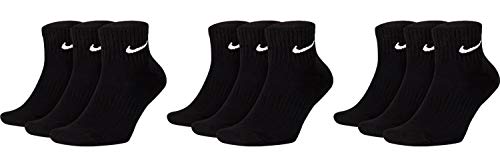Nike 9 Paar Herren Damen Kurze Socke Knöchelhoch Weiß Schwarz Sparset SX7667 Sportsocken Größe 34 36 38 40 42 44 46 48 50, Größe:38-42, Farbe:schwarz/schwarz/schwarz von Nike