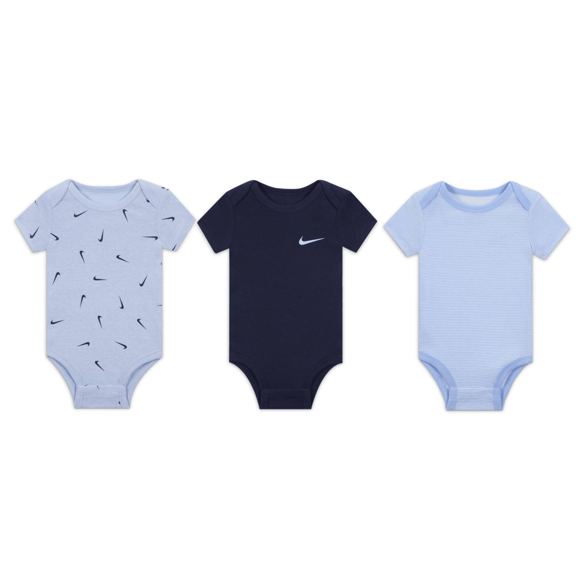 Nike Baby Essentials Bodys für Babys (0–9 M) im 3er-Pack - Blau von Nike