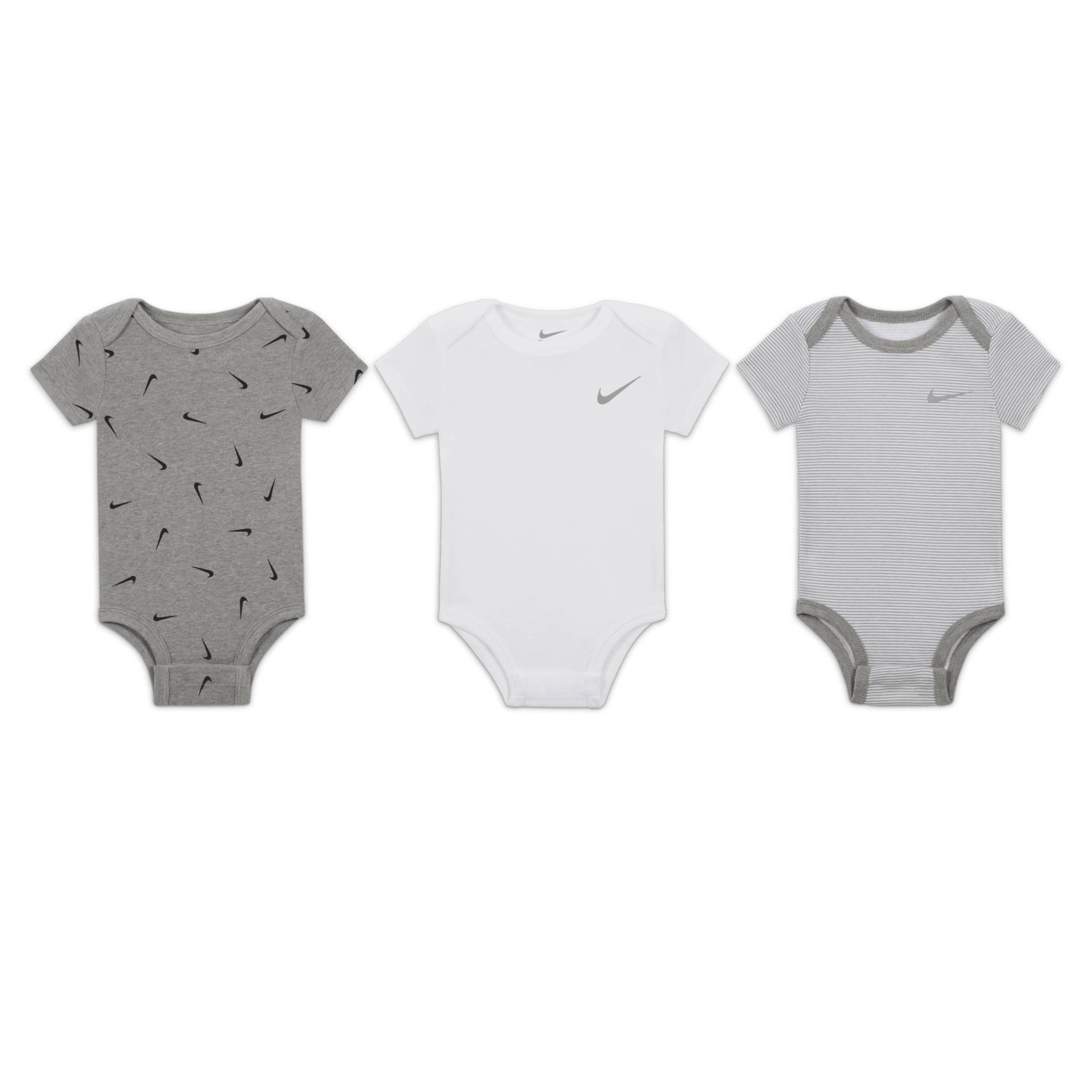 Nike Baby Essentials Bodys für Babys (0–9 M) im 3er-Pack - Grau von Nike