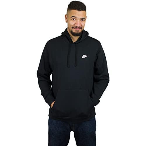 Nike Club Essential Fleece Hoody (DE/NL/SE/PL, Alphanumerisch, L, Regular, Regular, Black/White) von Nike