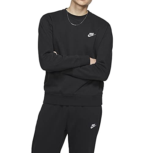 Nike Club Fleece Sweater Sweatshirt (L, Black/White) von Nike