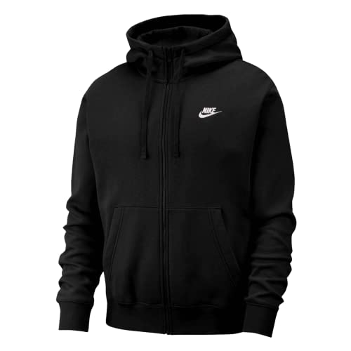 Nike Club Zip Hoody Kapuzenjacke (S, Black/White) von Nike